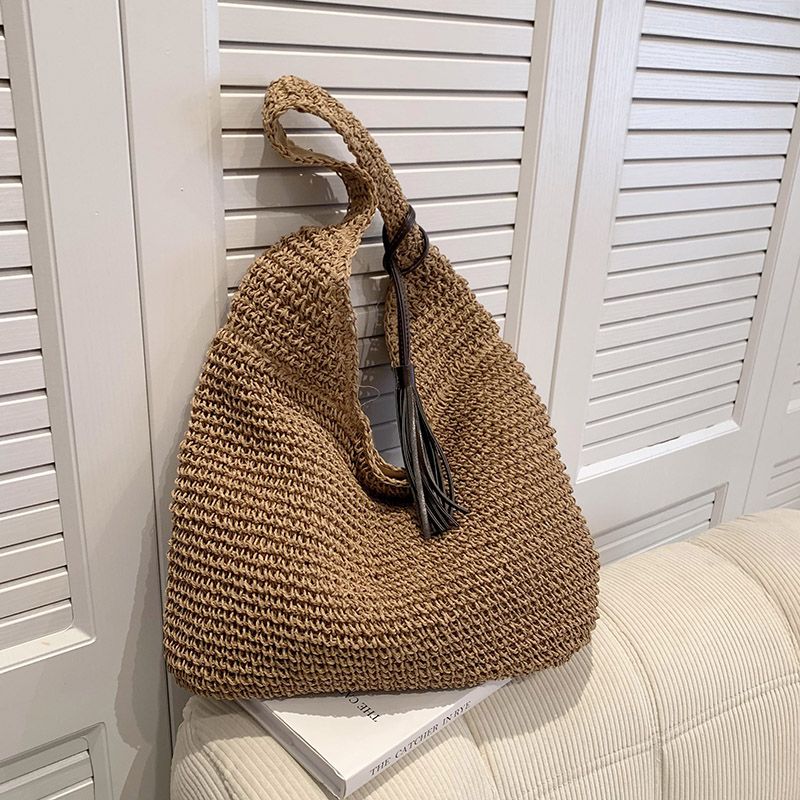 Neu Sommer Frauen Reise Stroh Taschen Rattan Schulter Crossbdoy Handarbeit Gewebt Strand Tasche Weiblichen Große_voghion.com