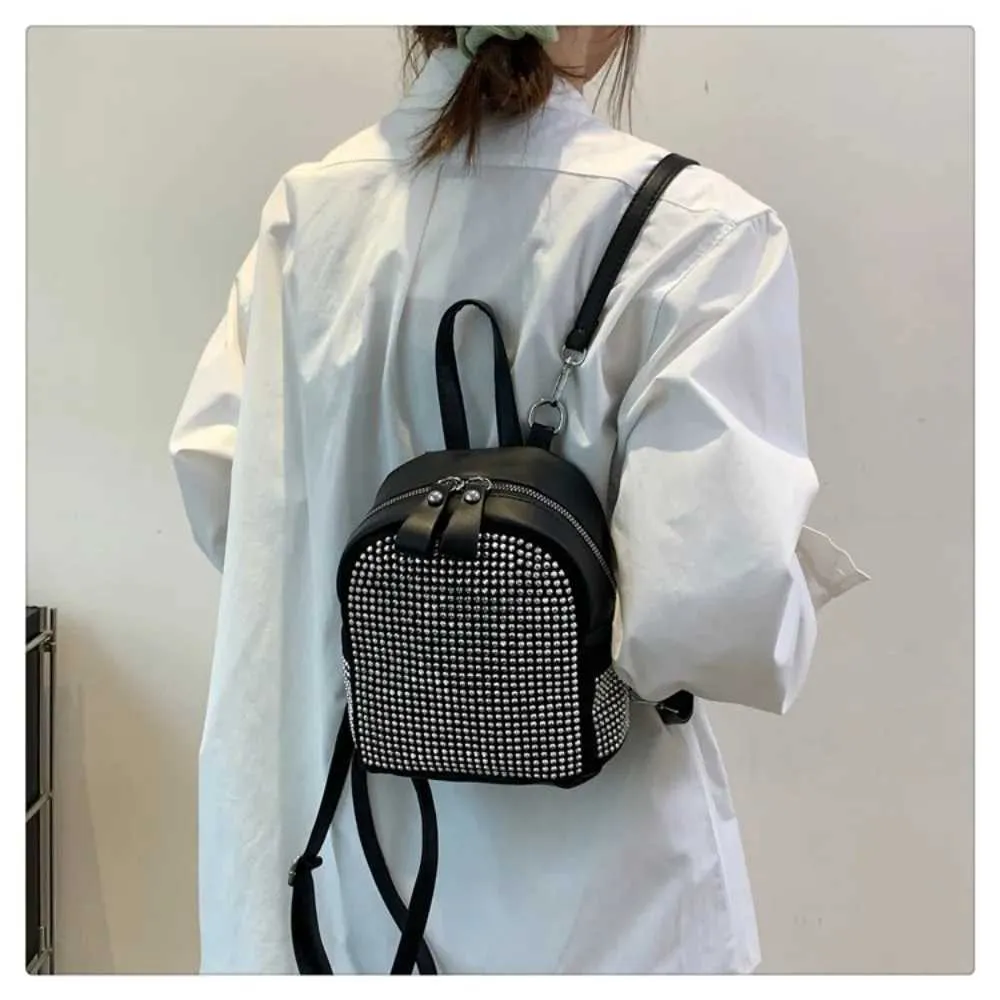 Zaino da donna in PU, piccolo, per ragazze adolescenti, alla moda, per il tempo libero, con cerniera, borsa a tracolla, zaino ad alta capacità, per donne, mini scuola_voghion.com