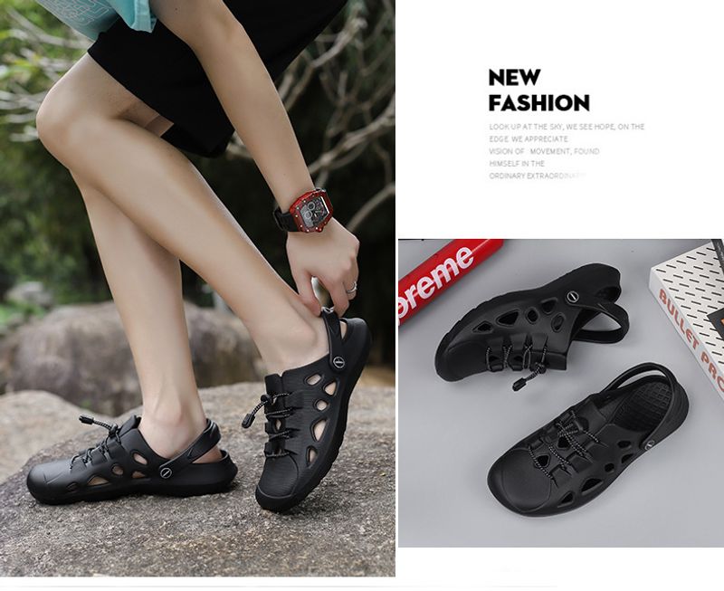 2023 new lace-up EVA outdoor hole soft trend summer beach shoes spot wholesale a generation of hair_voghion.com