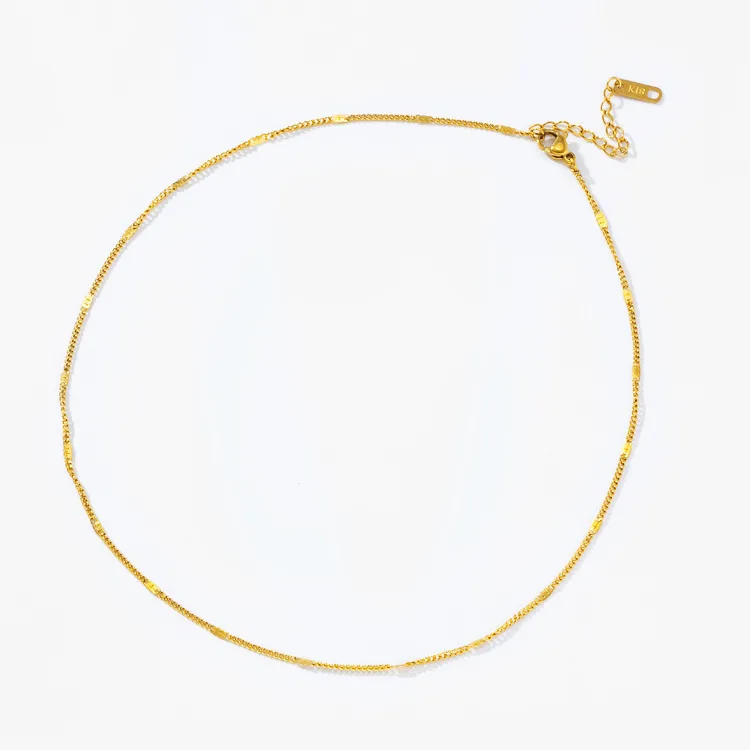 Pendant Necklaces Gold Chains Necklace For Women Stainless Steel Link Woman's Slim Lobster Clasp Adjustable Clavicle_voghion.com
