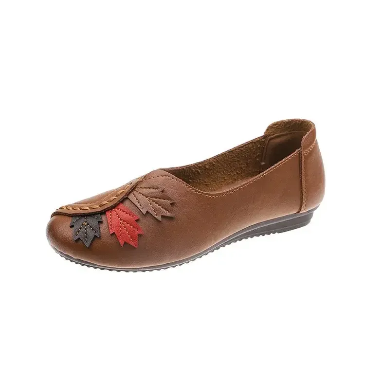 Damen Casual Leder Damen Flats Loafers Slip-on Damen Leichte Mokassins Designer Schuhe atos Mujer_voghion.com