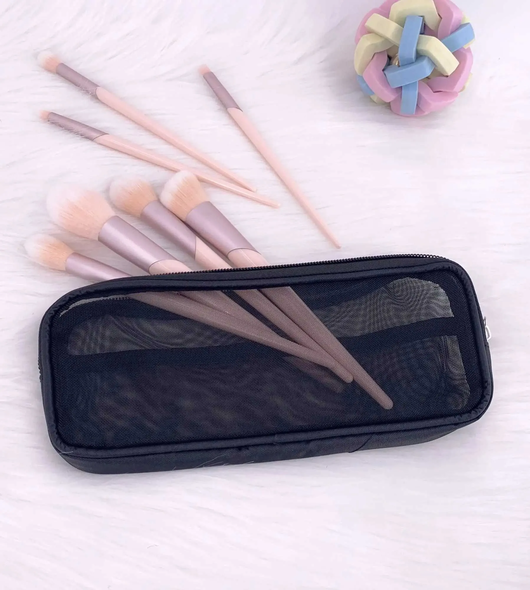 Make-up-Pinsel Reise-Make-up-Organizer Herren Beauty-Tools Mesh Dopp Kit Wäschesack Zubehör Y241023_voghion.com