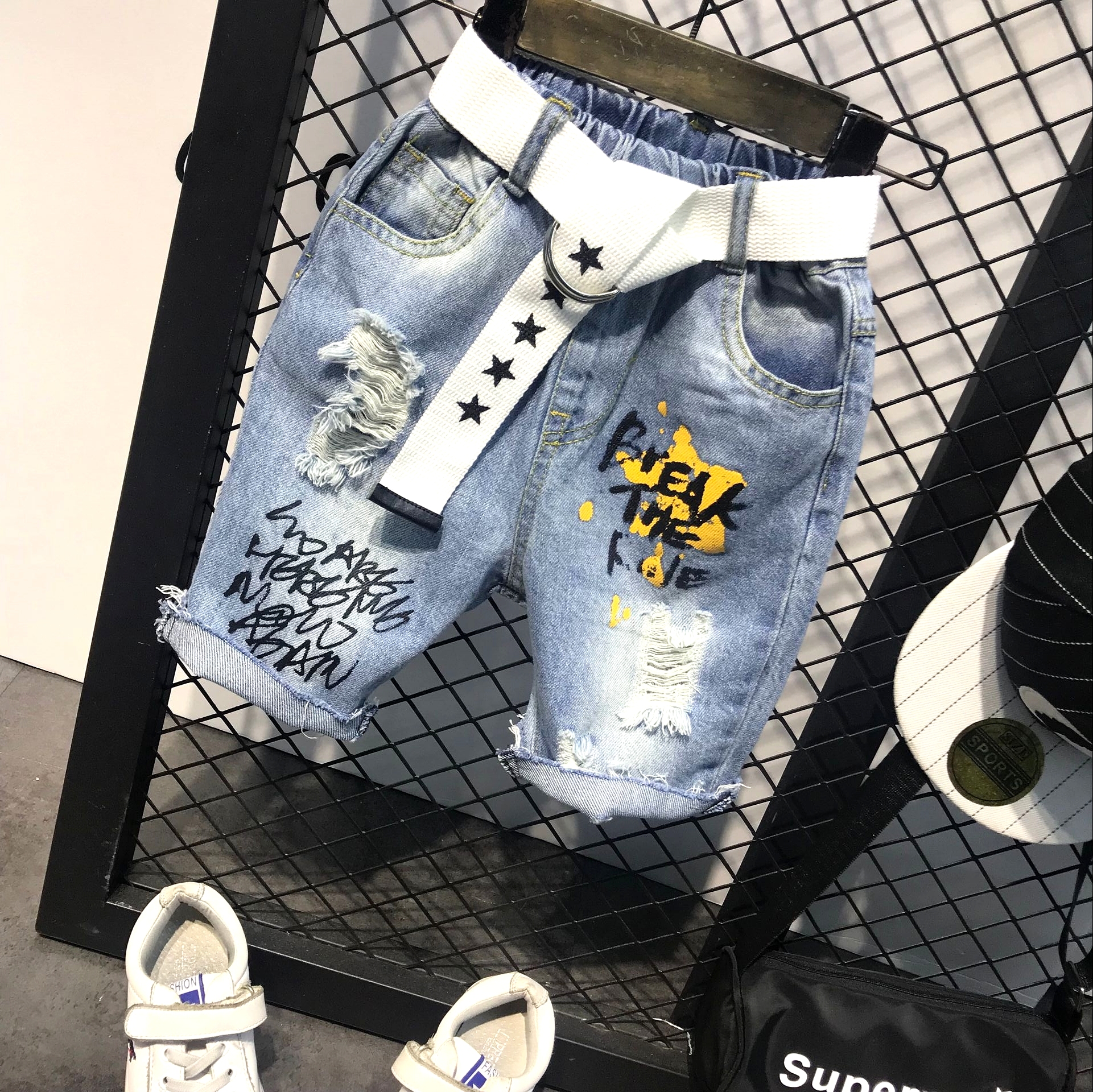 Mother&Kids Boys' Denim Shorts Summer Boys' Ripped Denim Shorts_voghion.com