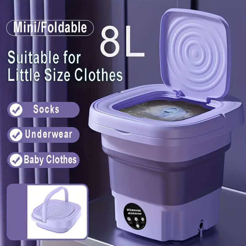 Portable Mini Washing Machine 8L Capacity,Ideal For Underwear,Socks,Baby Clothes,Toys,And Travel