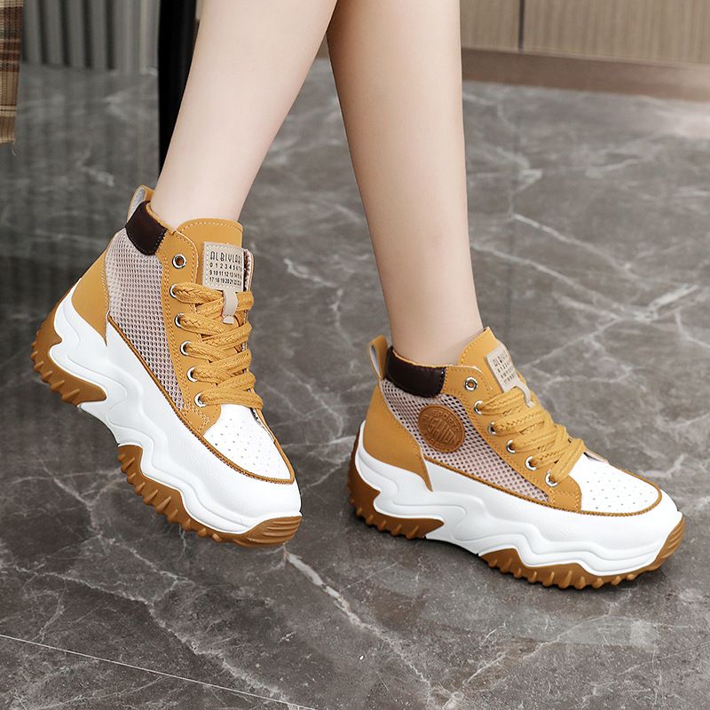 Z308 Neue Stil Weiße Schuhe frauen 2024 Sommer Atmungsaktive High-top Sneakers_voghion.com