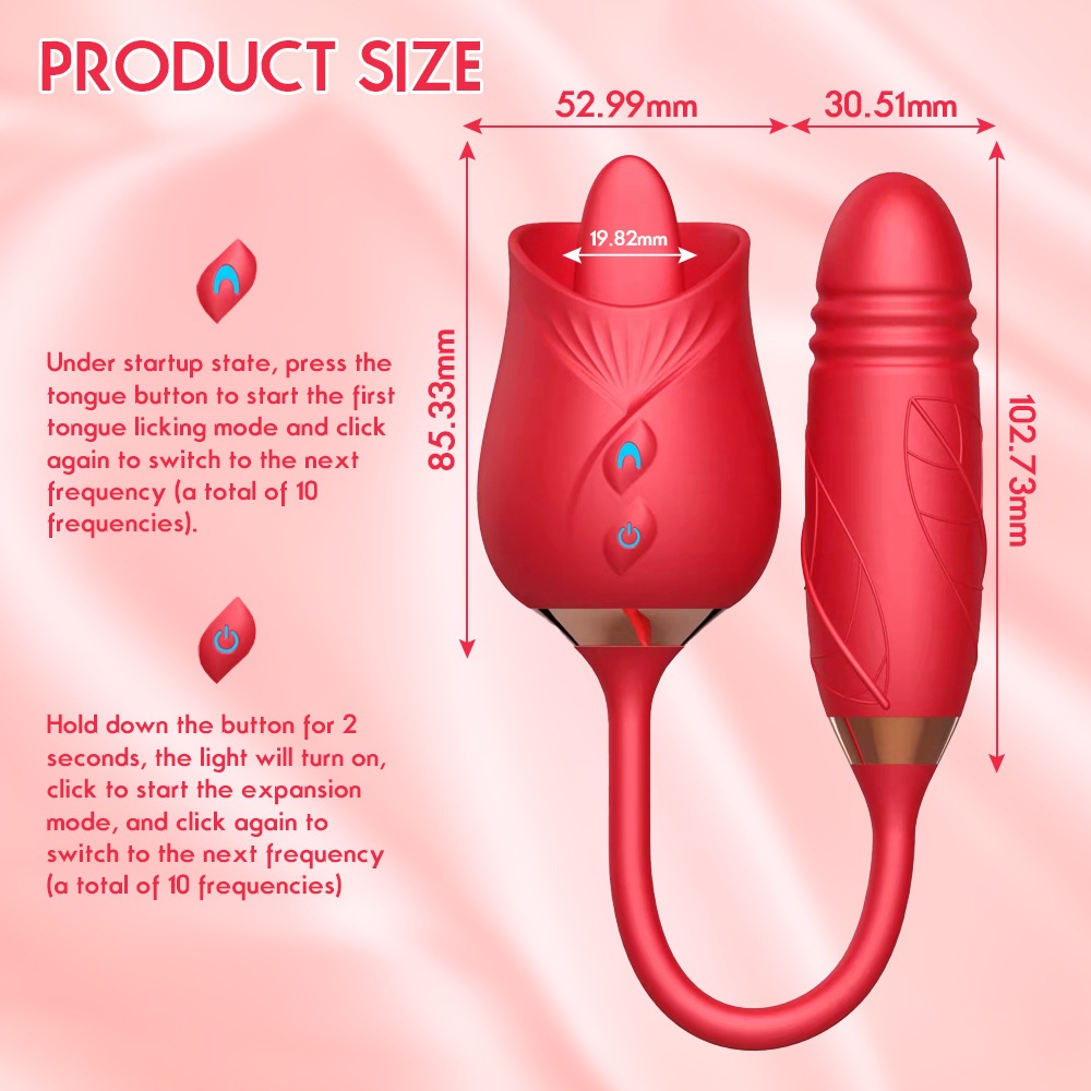 Weiblicher Vibrator, Brustwarzen-orale Rose, geformter G-Punkt, Klitoris-Saugfunktion, stimuliert Masturbation, Spielzeug für Erwachsene für Frauen_voghion.com