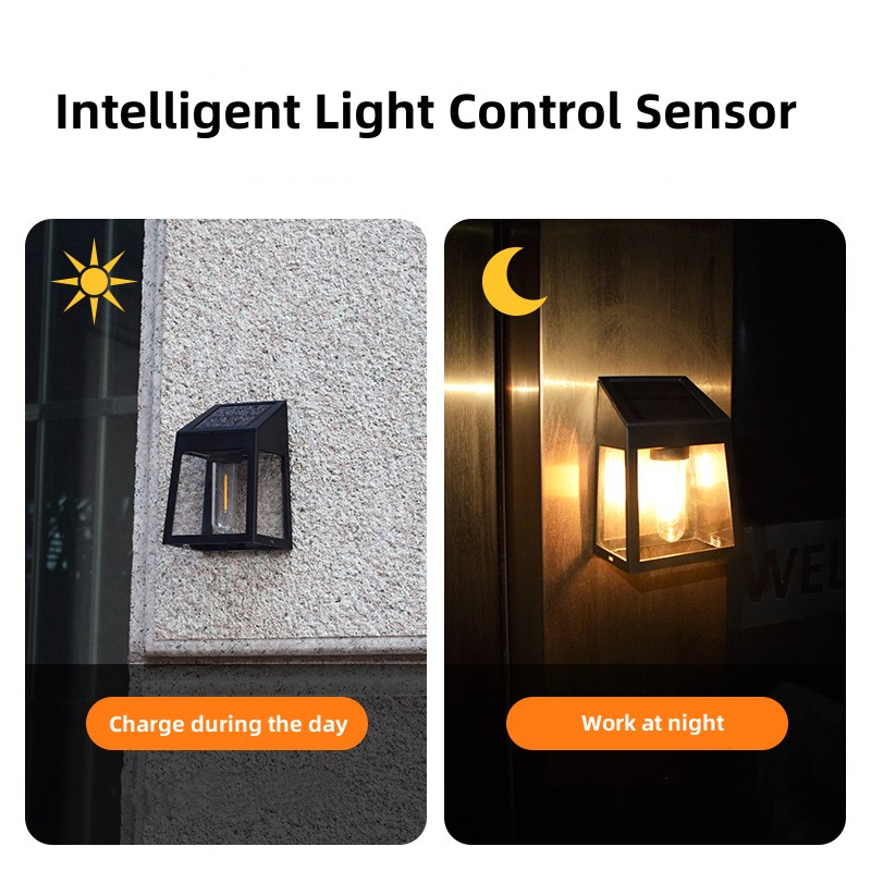 Luce solare da giardino per esterni Luce solare Lampada da parete Casa Villa Balcone Luce da parete Terrazza Luci decorative per l'atmosfera Risparmio energetico_voghion.com