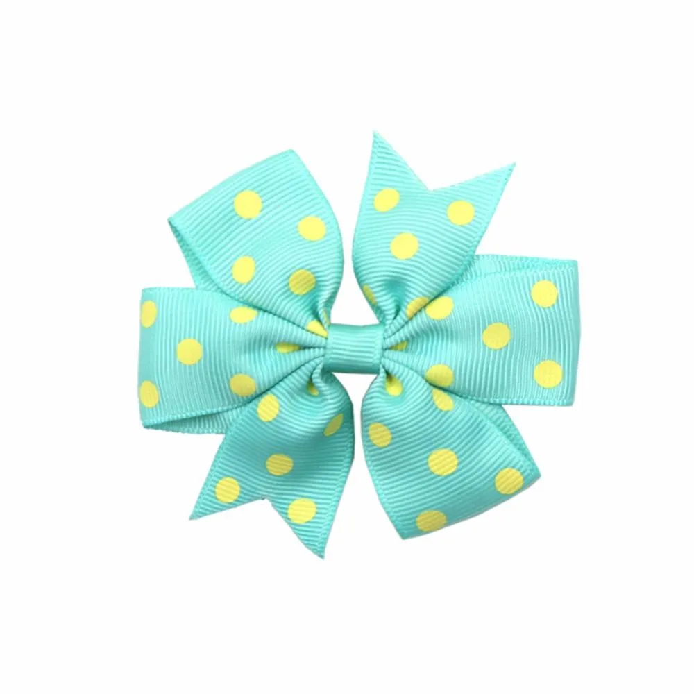 Haarspangen für Kleinkinder, Babys, Mädchen, mit Punkten, Ripsband, Schleifen, Krokodilklemmen, Zubehör, 40 Stück (20 Paar)_voghion.com