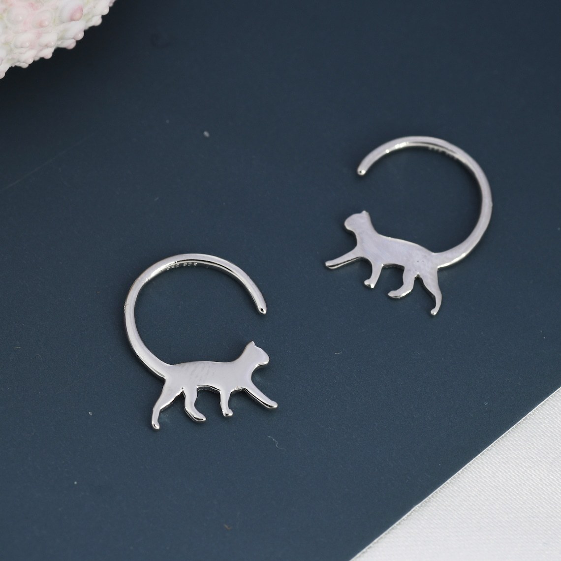 Mini-Katzen-Creolen in Silber oder Gold_voghion.com