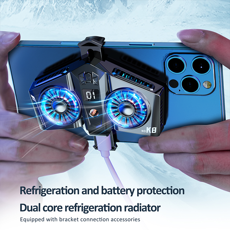 Duebel Ofkillungsventilator Hallefleiter Handy Spillheizkierper Magnéit Smartphone Gamer Kühler Tablet/iPad Universal Schnellkühler_voghion.com