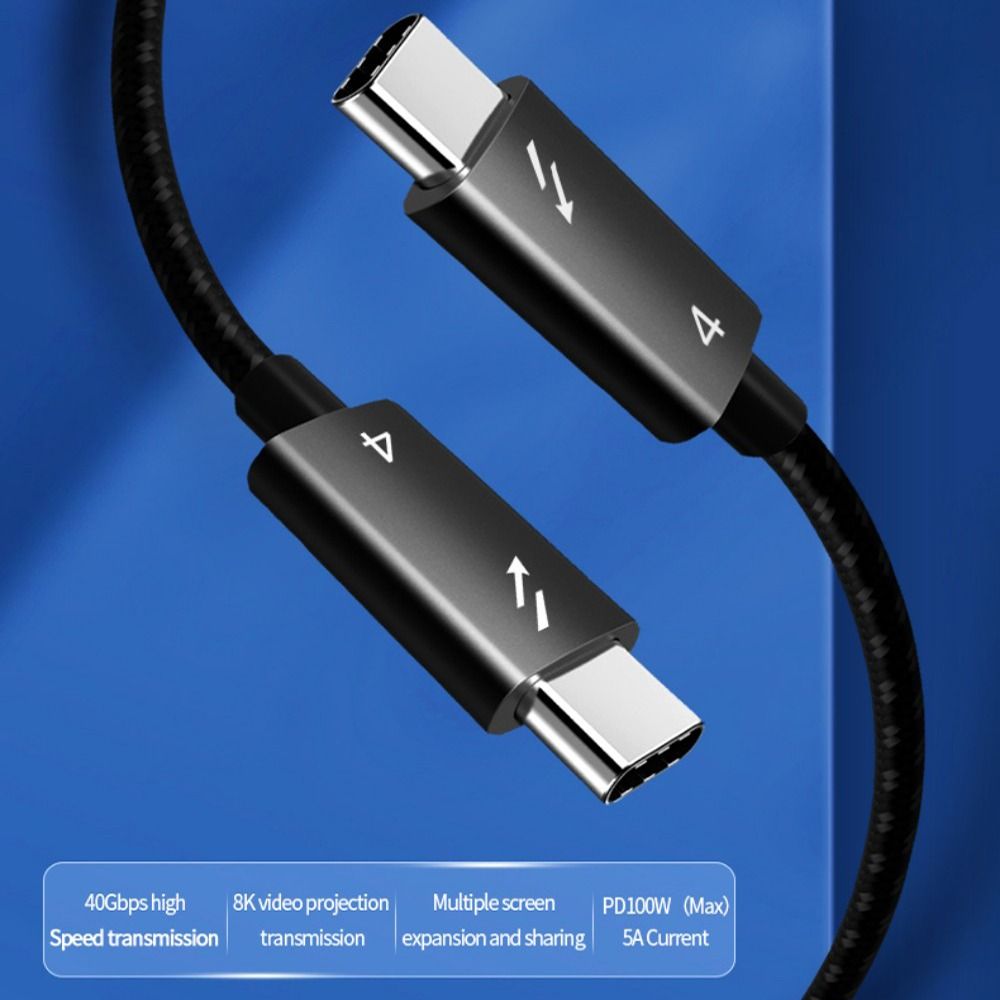 Kabel 8K Thunderbolt 4 USB 4 40 Gb/s USB C typu C PD 100 W do przesyłania danych, szybki kabel ładujący USB-C do laptopa i telefonu komórkowego_voghion.com