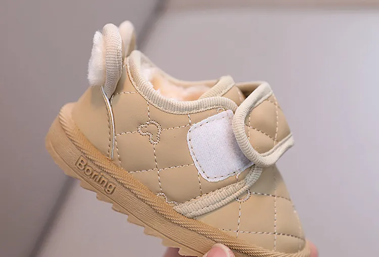 Stivali da neve invernali caldi e antiscivolo per bambini e bambine, con velcro, Happysteps, scarpe con cartoni animati e conigli, taglie da 1 a 6 anni_voghion.com