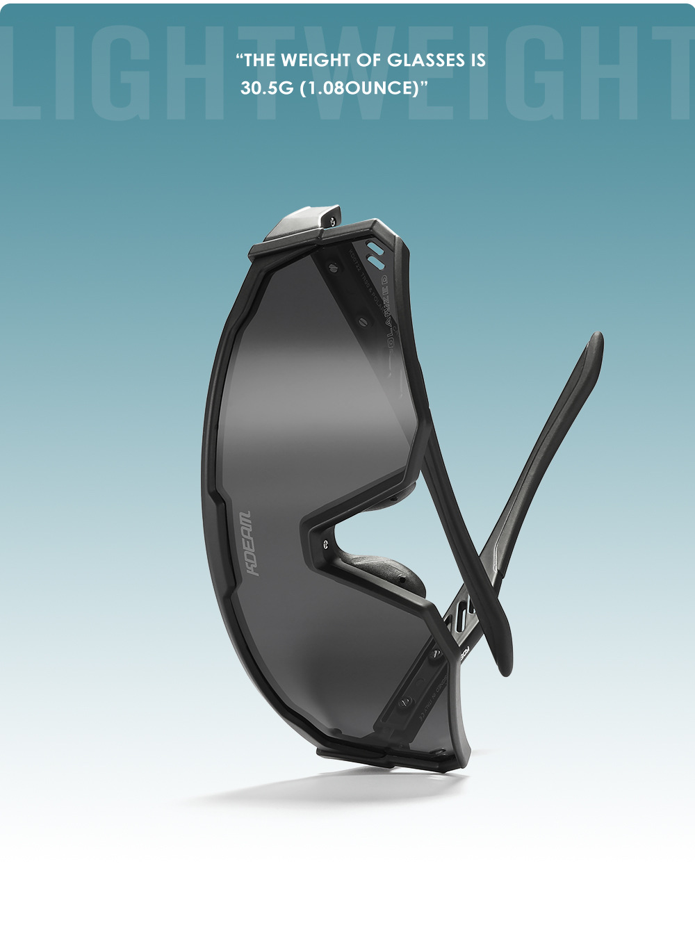 2023 Nieuwe Europese en Amerikaanse KDEAM Eendelige zonnebril Gepolariseerde Outdoor Fietsbril TR90 Sportbril 0722_voghion.com