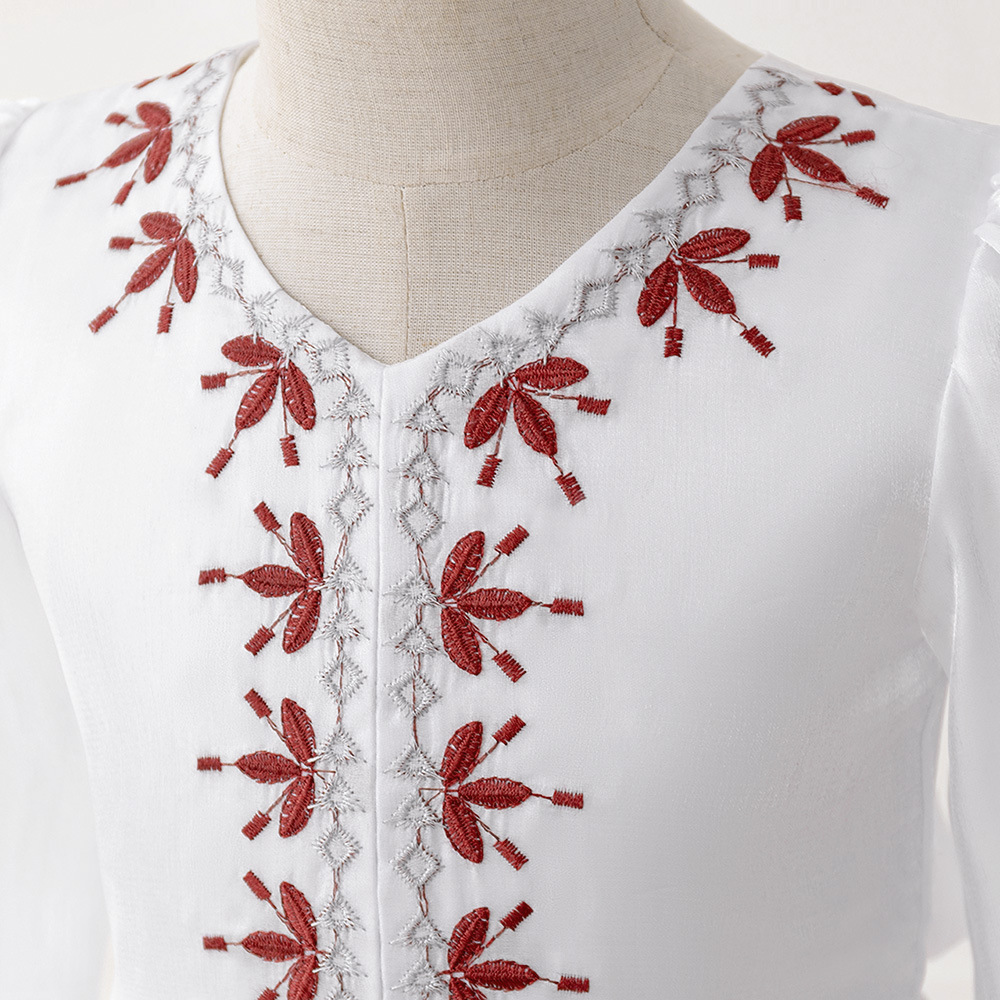 Rochie lungă pentru mame și copii, rochie musulmană casual, cu decolteu în V, halat larg pentru femei_voghion.com