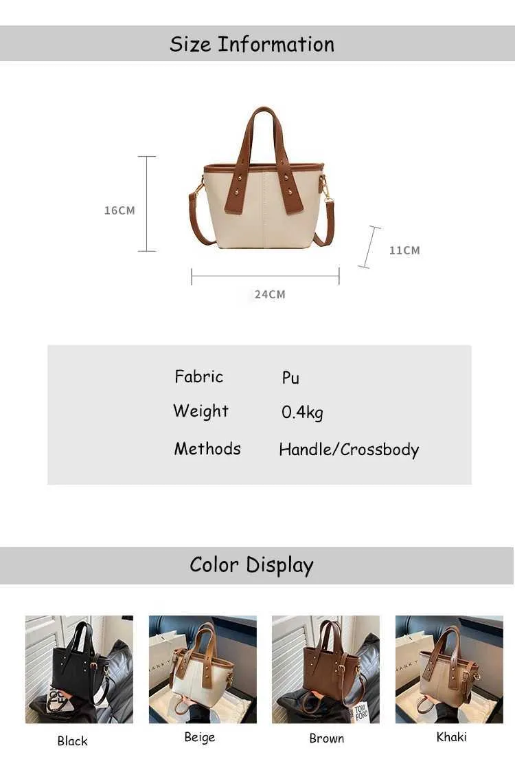 Retro Women Pu Leather Bucket Solid Soft Large Capacity Female Crossbody Bag All-match Lady Commute Messenger Shoulder_voghion.com