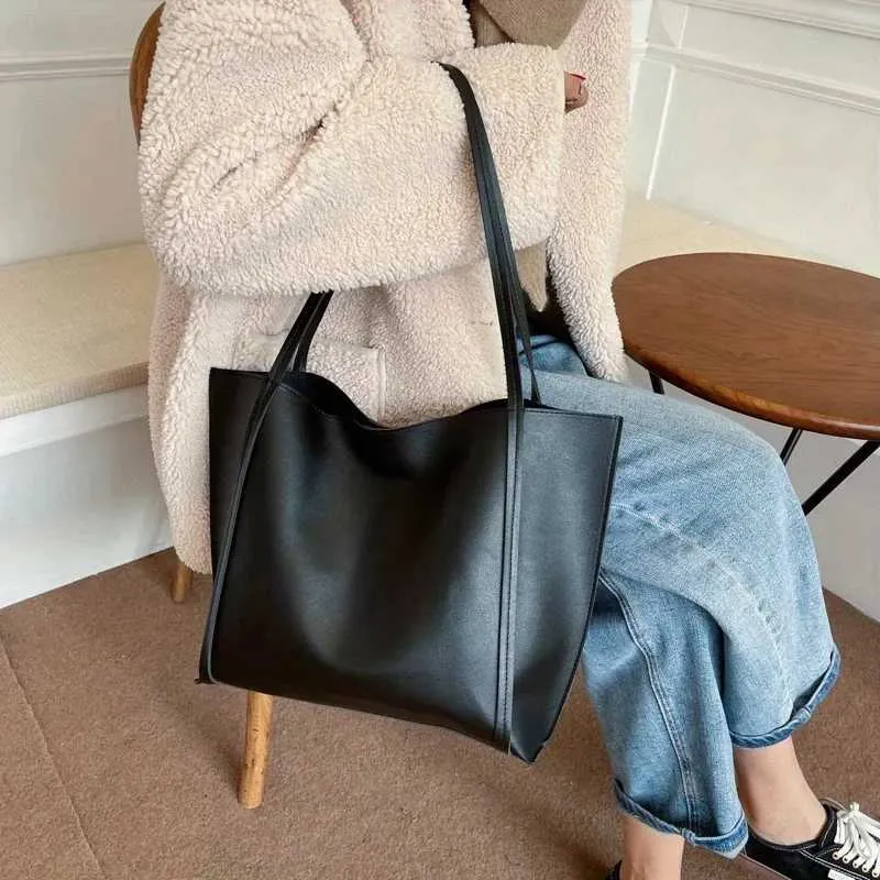 Minimalistische Vintage-Umhängetasche mit großem Fassungsvermögen und einfarbiger EinstecktascheC241104_voghion.com