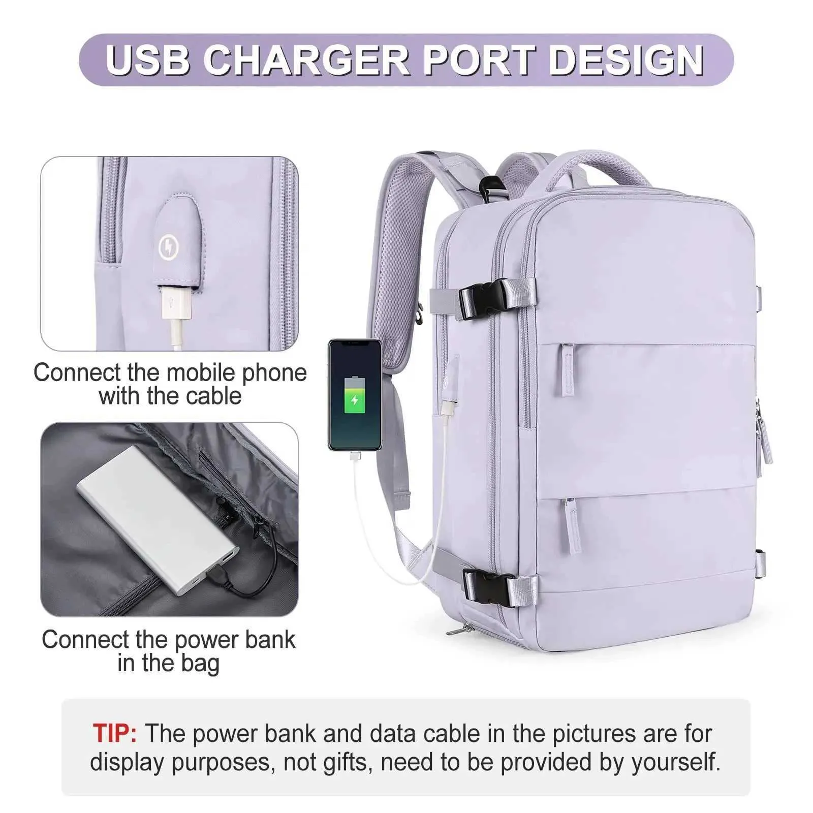 Women Travel Cabin Backpack 40x35x20 Airplane Large Capacity Waterproof Casual Bag School Suitcase Laptop_voghion.com