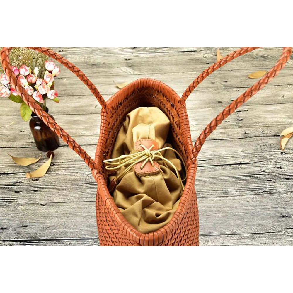 100 % natürliches Rindsleder, handgewebt, handgefertigt, kleine, handgefertigte Damenhandtasche, exquisite Tragetasche, Dating, Shopping_voghion.com