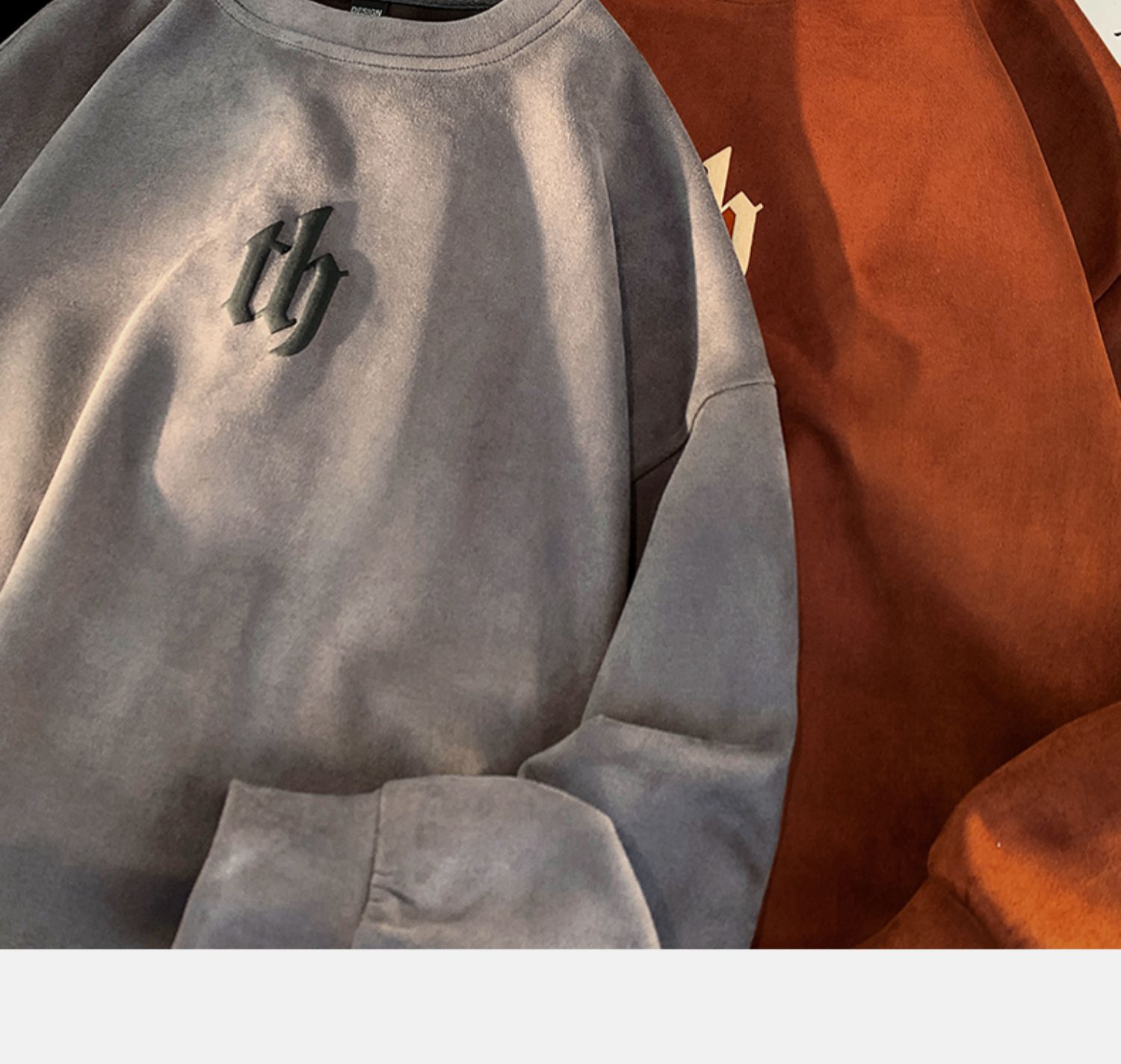 Herren Sweatshirt Aus Wildleder Im Amerikanischen Retro Look_voghion.com
