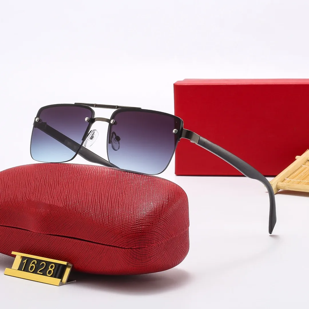 Gafas de sol de diseño para hombres y mujeres 1628, gafas de sol con marco cuadrado sin montura, gafas clásicas vintage, gafas de ciclismo anti-UV_voghion.com