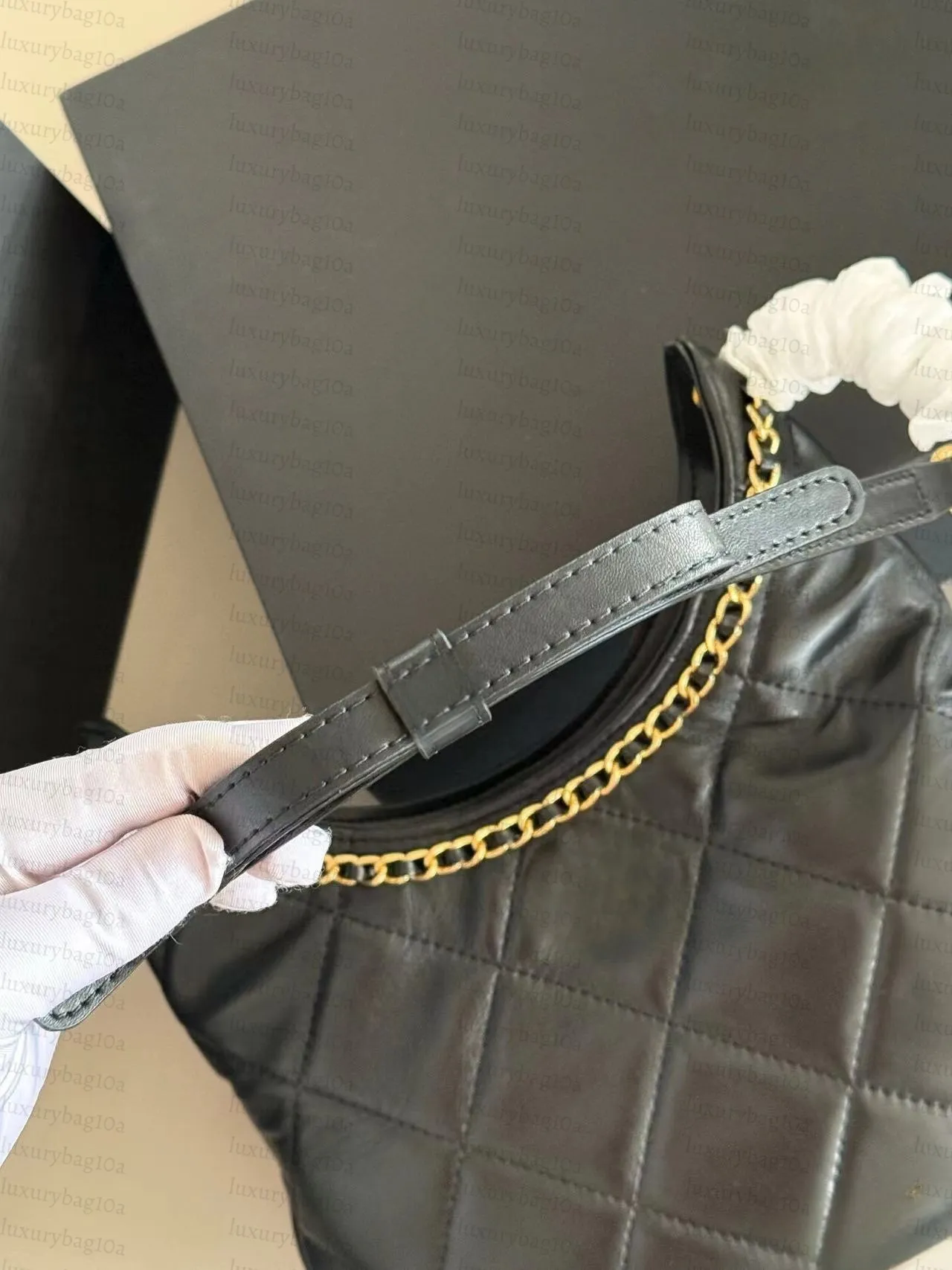 Leather Handbags Soft Sheepskin Shoulder - Quilted Design Women's Hobo Bag With Bowknot Straps, 2617cm_voghion.com