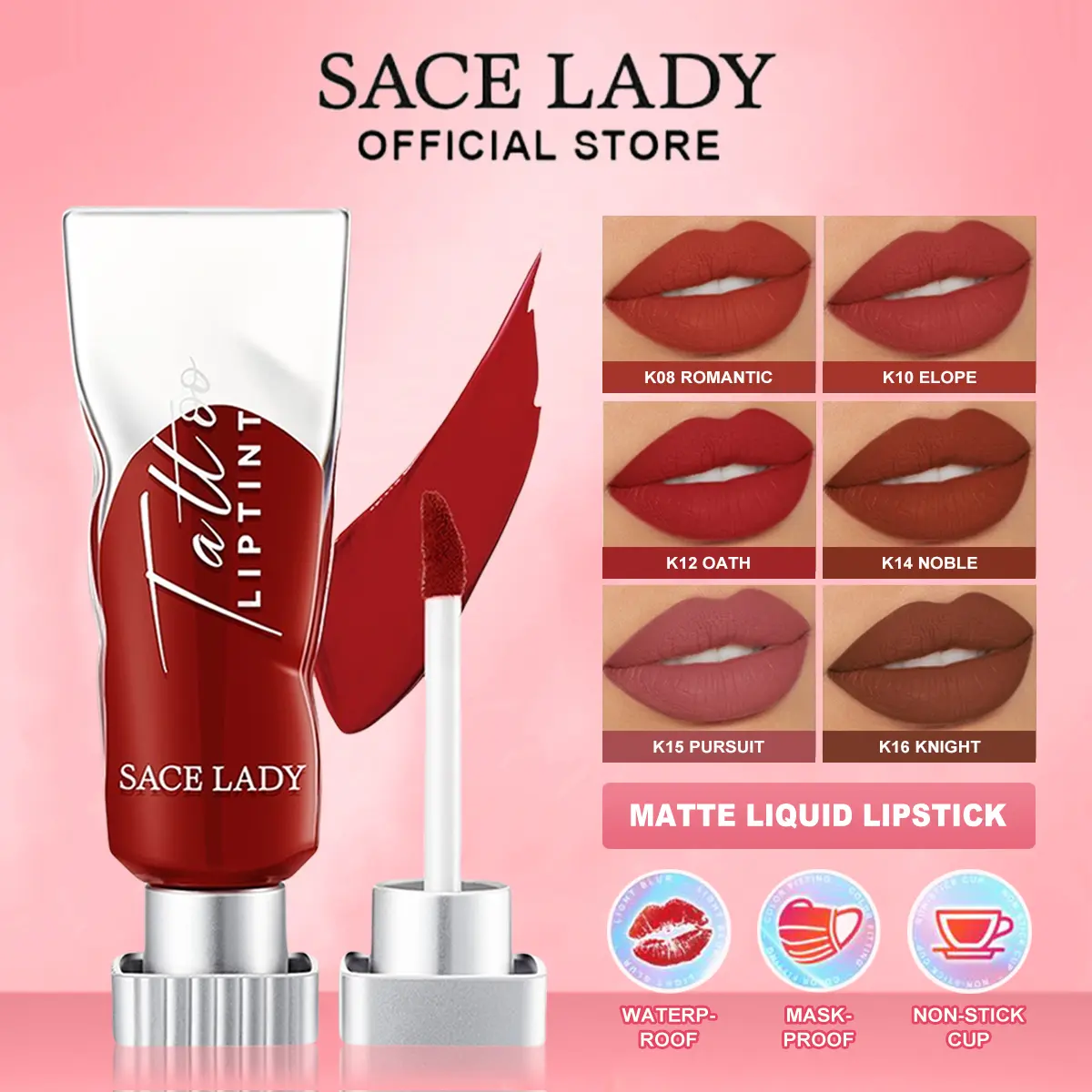 Sace Lady Matte Liquid Lip Gloss Waterproof Long Lasting Lipstick_voghion.com