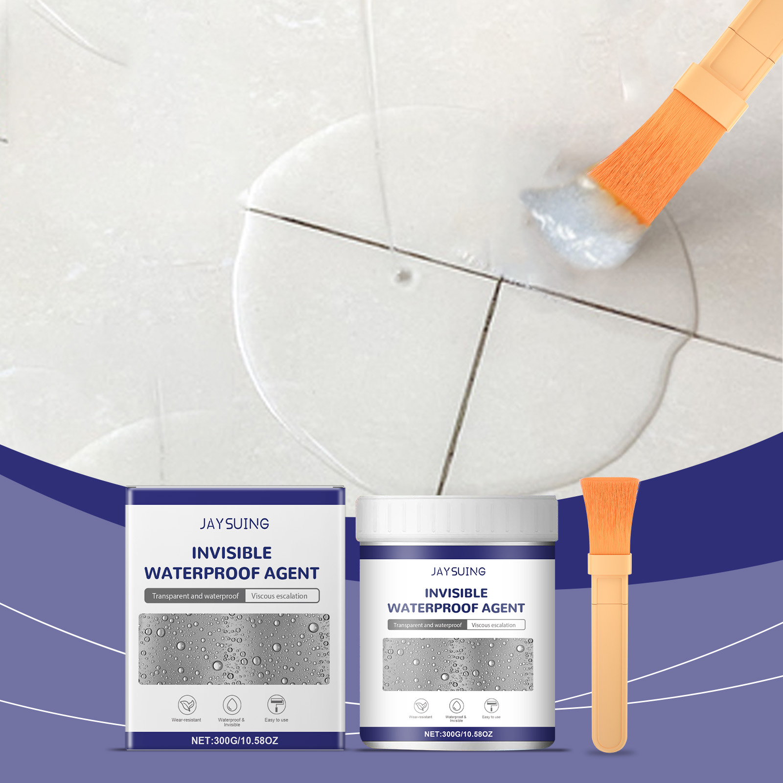 Jaysuing Transparent Waterproof Rubber Tile Wall Penetration Seal Leakproof Wear-Resistant Household Decoration Waterproof Paint_voghion.com