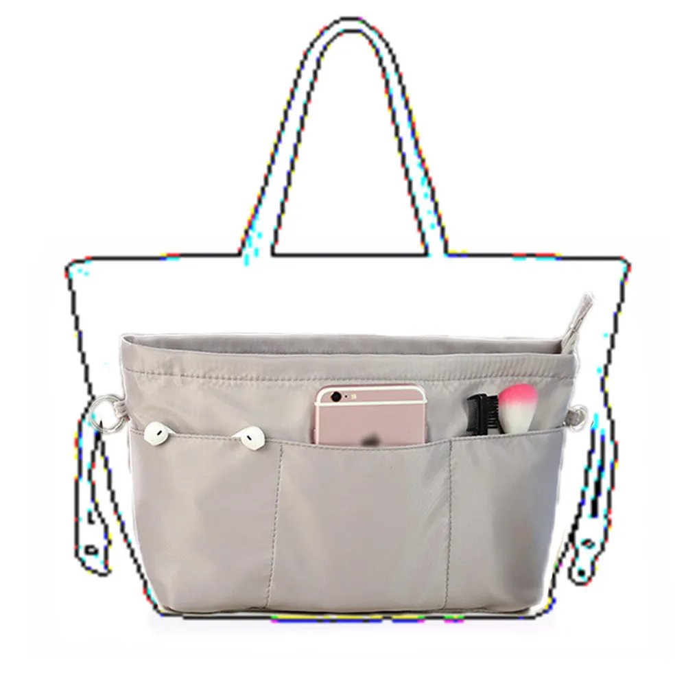 Nylon Inner Women Handbag Women's Tote Large Capacity Organizer Insert Cosmetic Waterproof Makeup Bag_voghion.com