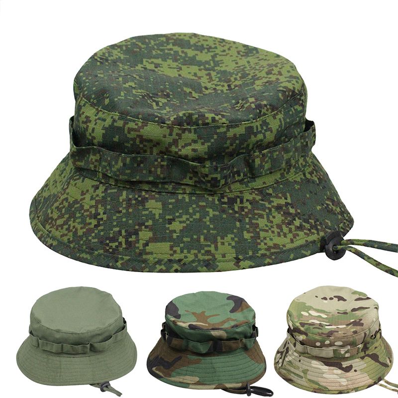 Ho Sale Panama Bucke Tacical Sunscreen Camouflage Oudoor Travel Climbing Fishing Caps Training Beach Men's Hiking_voghion.com