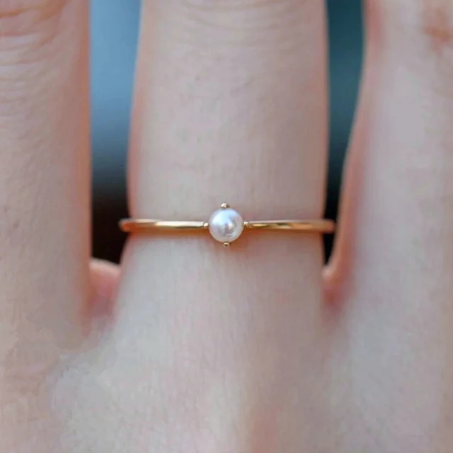 Mode Romantische Simulierte Perle Frauen Hochzeit Jahrestag Zubehör Verlobungsringe für Frauen 6 Größen_voghion.com