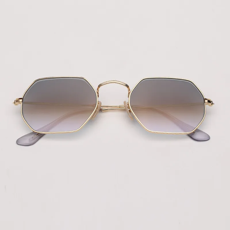 Hexagonal Sunglasses Metal Frame Classic Retro Shades For Men_voghion.com