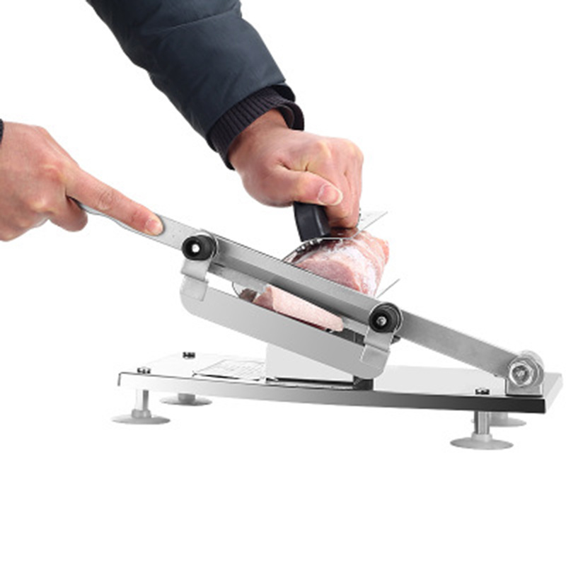Manual Meat Slicer Household Frozen Meat Cutting Machine Vegetables Cutter Desktop Alloy+Stainless Steel Thickness Adjustable_voghion.com