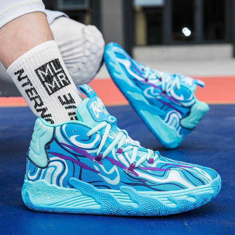 Paarse heren dames indoor en outdoor lage schokabsorberende antislip stevige basketbalschoenen_voghion.com