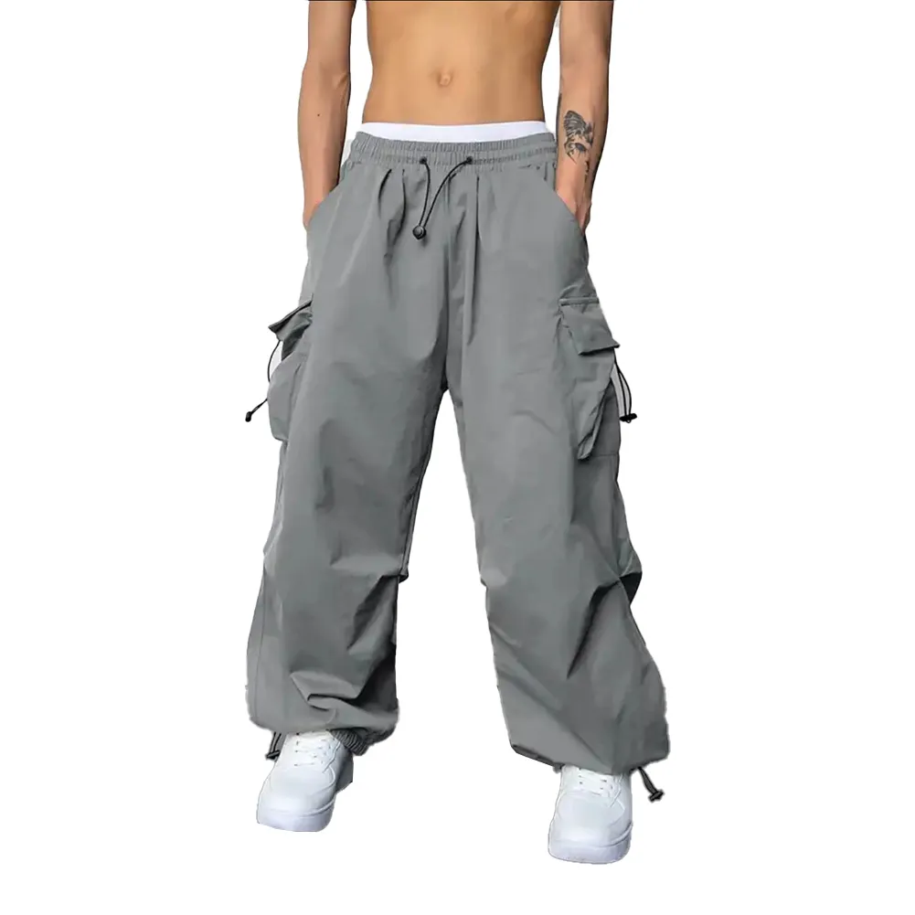 Herrenhose Männer Streetwear Vintage Y2k Hip Hop Wide Bein Jogger Baggy Casual Jogginghose Klassische Übergroße Fracht Fallschirm_voghion.com