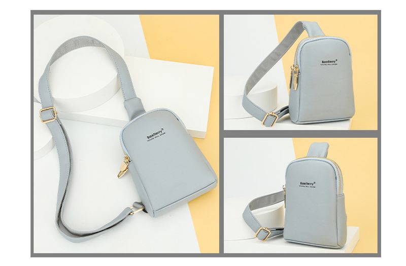 Baellerry nouveau sac messager à double fermeture éclair pour femme de style coréen, sac de téléphone portable simple et polyvalent, vente en gros_voghion.com