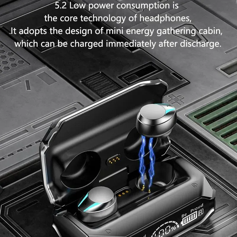 Bluetooth Headphones Wireless Earbuds With Led Digital Display_voghion.com