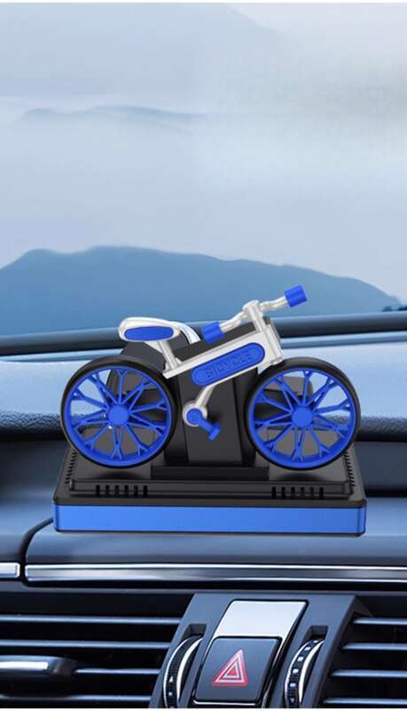 Car Mounted Solar Powered Rotating Creative Interior High-end Decoration Men's Center Console Bicycle Ornament Solid_voghion.com