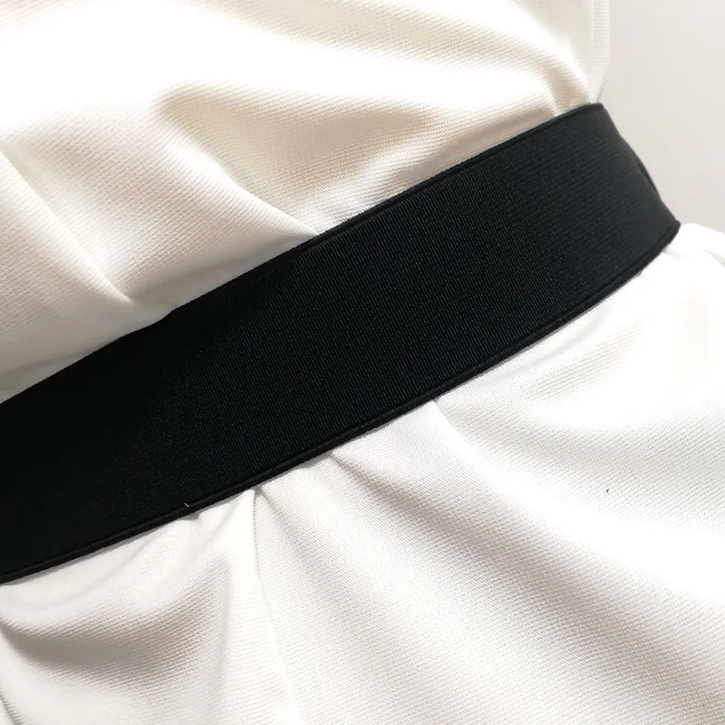 Gürtel Elastischer Bund Blume Metallkette Dehnbarer Trendgürtel Frauen Kleid Accessoires Designer_voghion.com