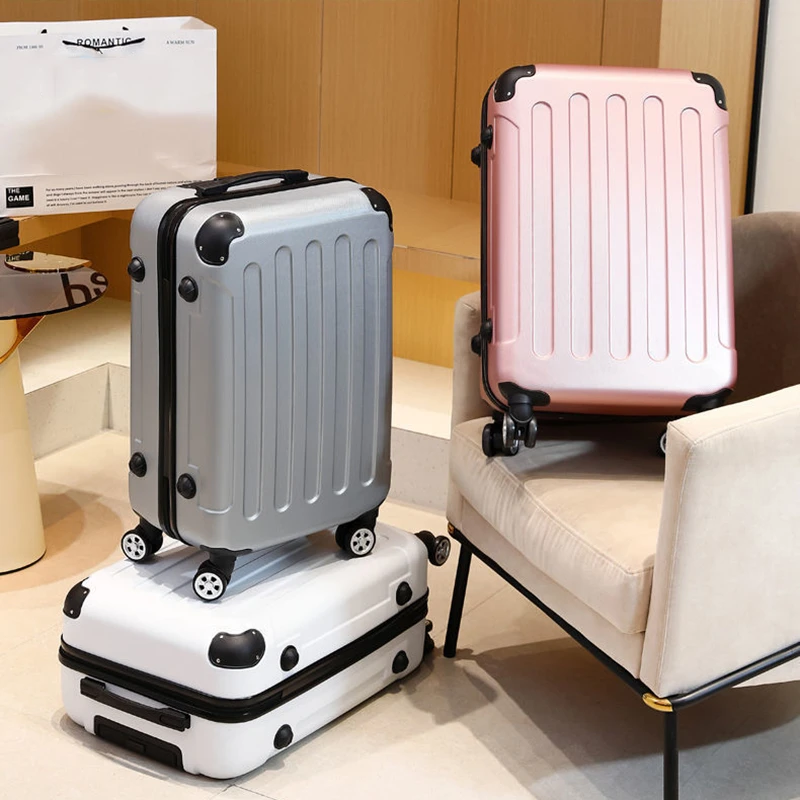 Nouvelle Valise De Voyage À Roulettes Pour Hommes Et Femmes, Boîte À Barres Côtelées, Valise D'embarquement, Boîte À Mot De Passe, Solide Et Durable,_voghion.com