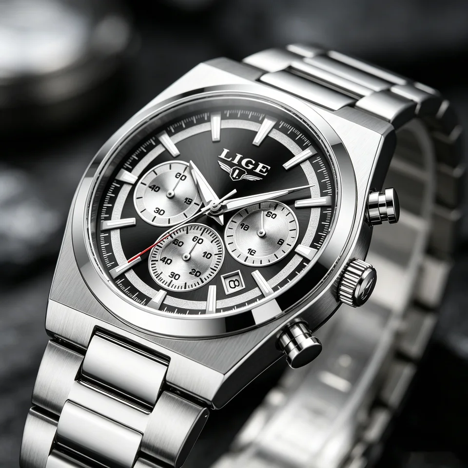 Waterproof Chronograph Quartz Watch For Men With Luminous Dial_voghion.com