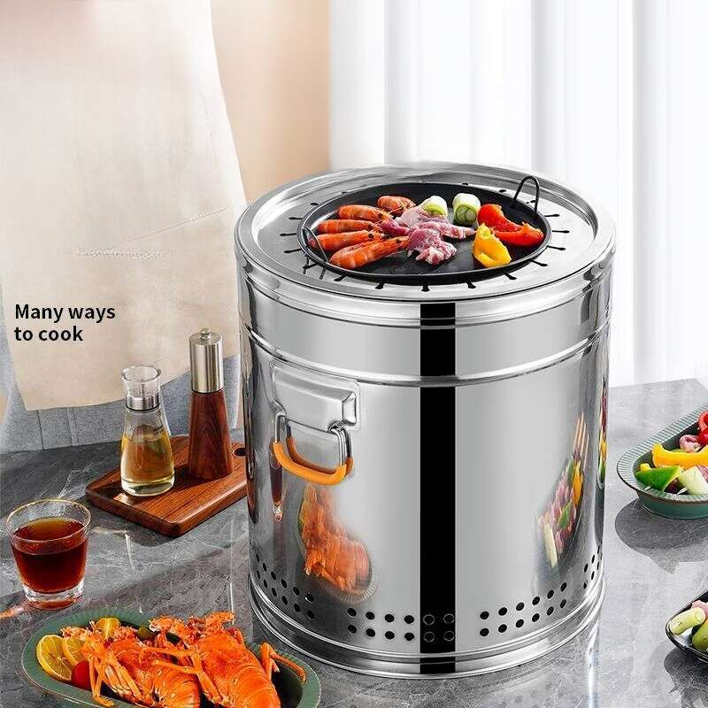 【Vendita calda in negozio】 Spiedino per barbecue sospeso senza fumo, cortile esterno, carbone, griglia in acciaio inossidabile,_voghion.com