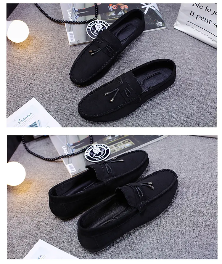 Men Suede Low Top Loafers Slip On Lazy Shoes Soft Sole Comfortable Driving Casual Peas Shoes Daily Wear_voghion.com