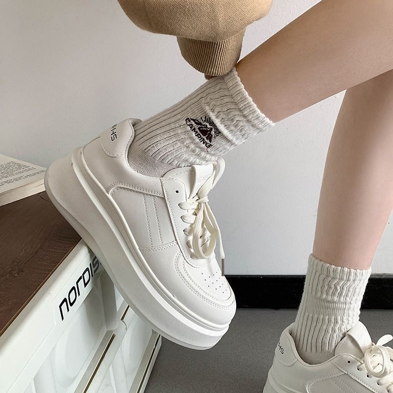 Versatile sophisticated, with increased thickness white soles. Women's 2024 new autumn and winter lightweight American_voghion.com