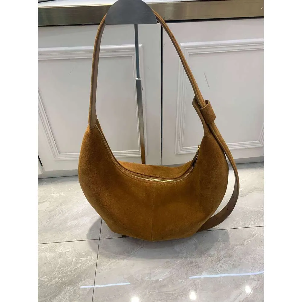 Nuova borsa a tracolla invernale elegante da donna in vera pelle scamosciata spessa, colore caffè verde_voghion.com