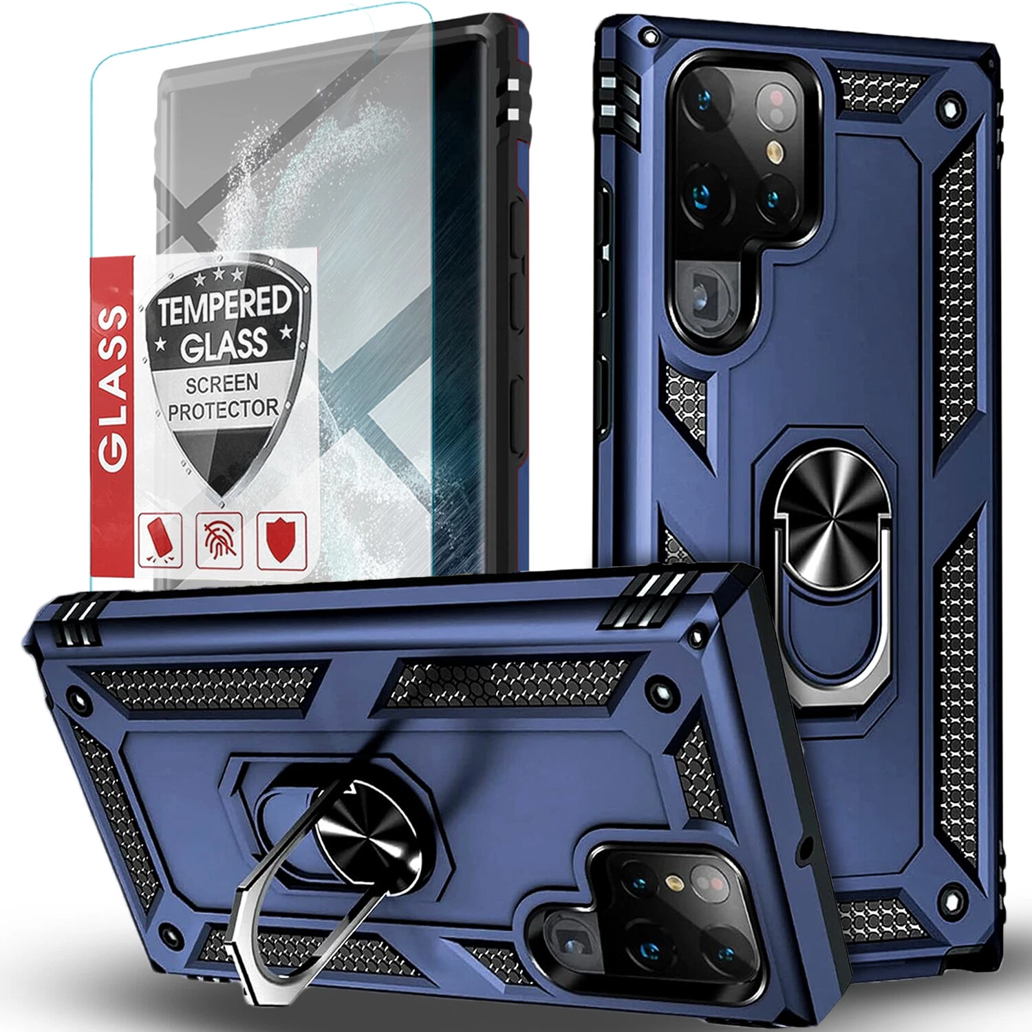 For Samsung Galaxy S25 Ultra S24 S23 S22 S21 FE Case Phone Cover + Screen Glass_voghion.com