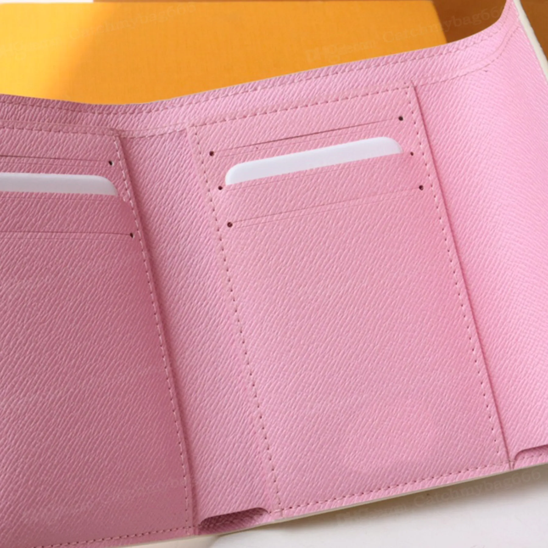 top Quality 10A Victorine Wallet Designer Coated Canvas Golden Hardware Wallets Leather Trim Card Holder Press Stud_voghion.com