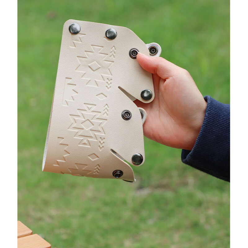 Outdoor Flat Mountain Gas Tank Camping Debris Storage Box Totem Leather Protective Sleeve_voghion.com