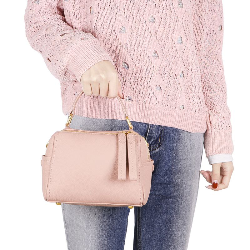 URBAN MASTER Handtasche echtem Leder in Volltonfarbe großem Fassungsvermögen, modische Umhängetasche aus weichem Leder,_voghion.com