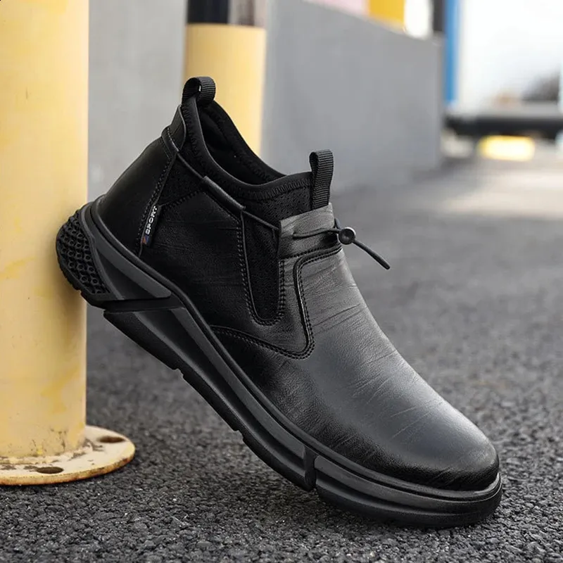 Sicherheitssportschuhe Für Herren Aus Leder Mit Stahlkappe_voghion.com
