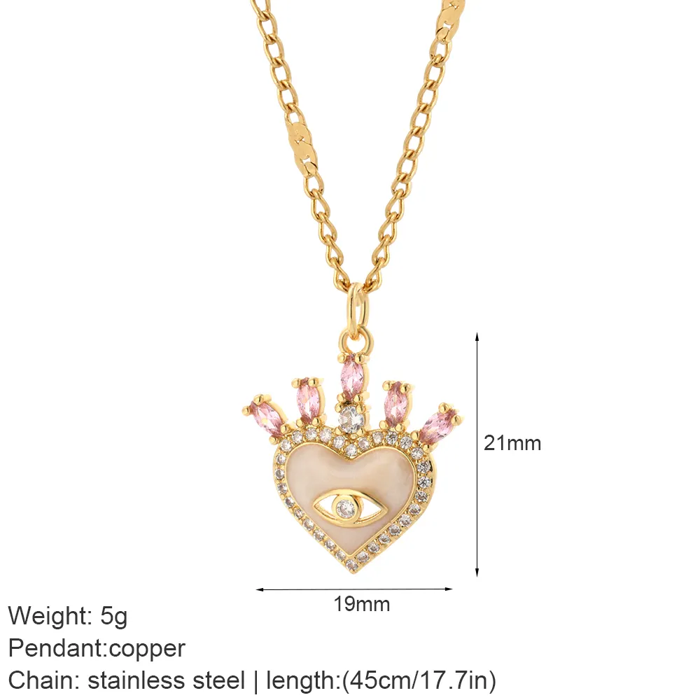 Anhänger Halsketten Mode Türkisches Auge Böses Blaues Herz Liebe Halskette Für Frauen Mädchen Zierlicher Choker Frau Glücksschmuck_voghion.com